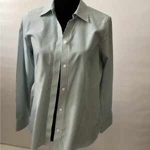 Chico’s long sleeve glittery striped shirt for women.